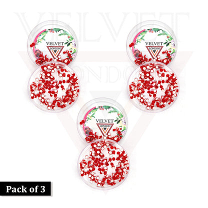 3x Red Round Bindi Indian Fore Head Sticker Wedding Party Tikka Chandla