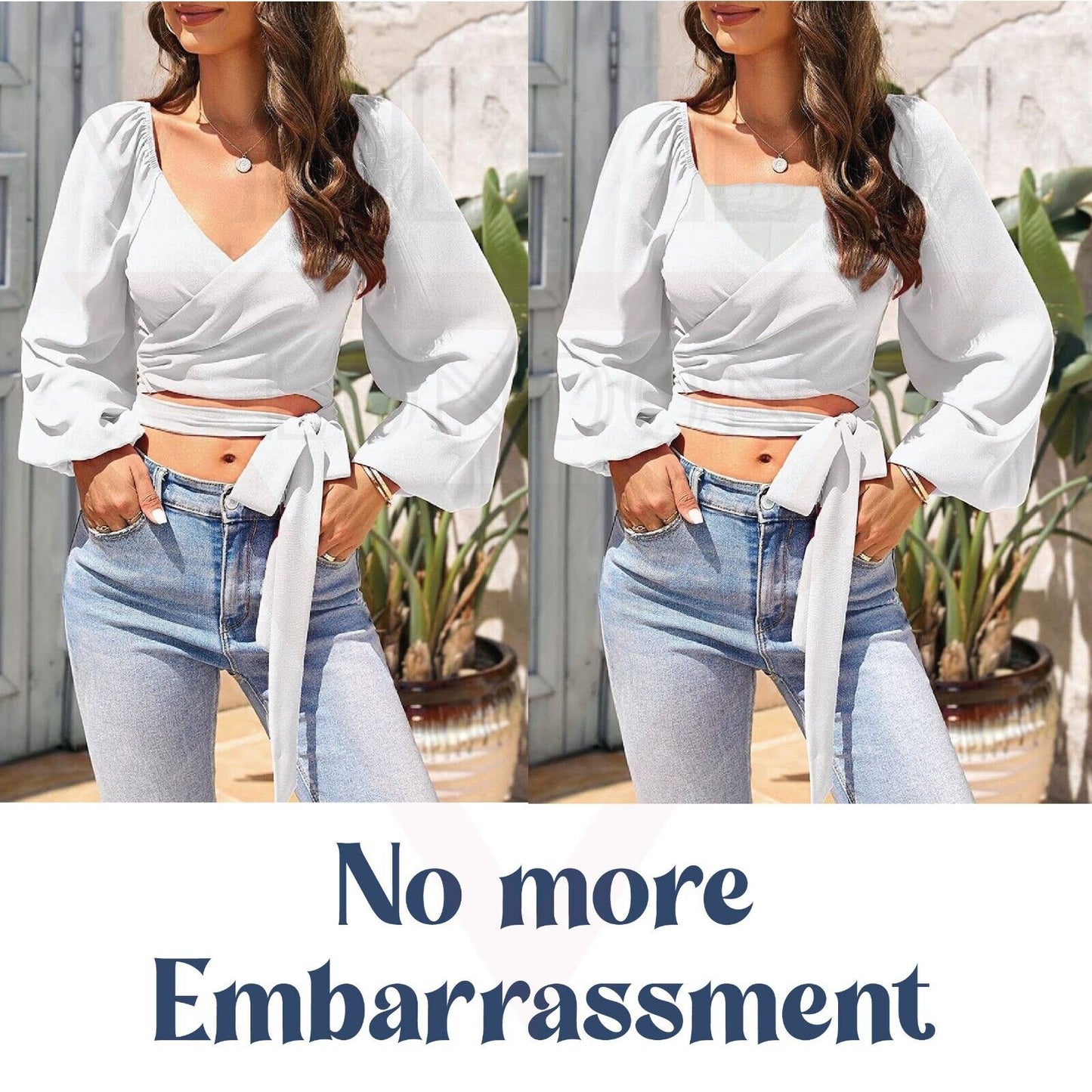 3Pcs Lady Lace Clip-on Mock Camisole Bra Insert Modesty Panel Cleavage Cover Up