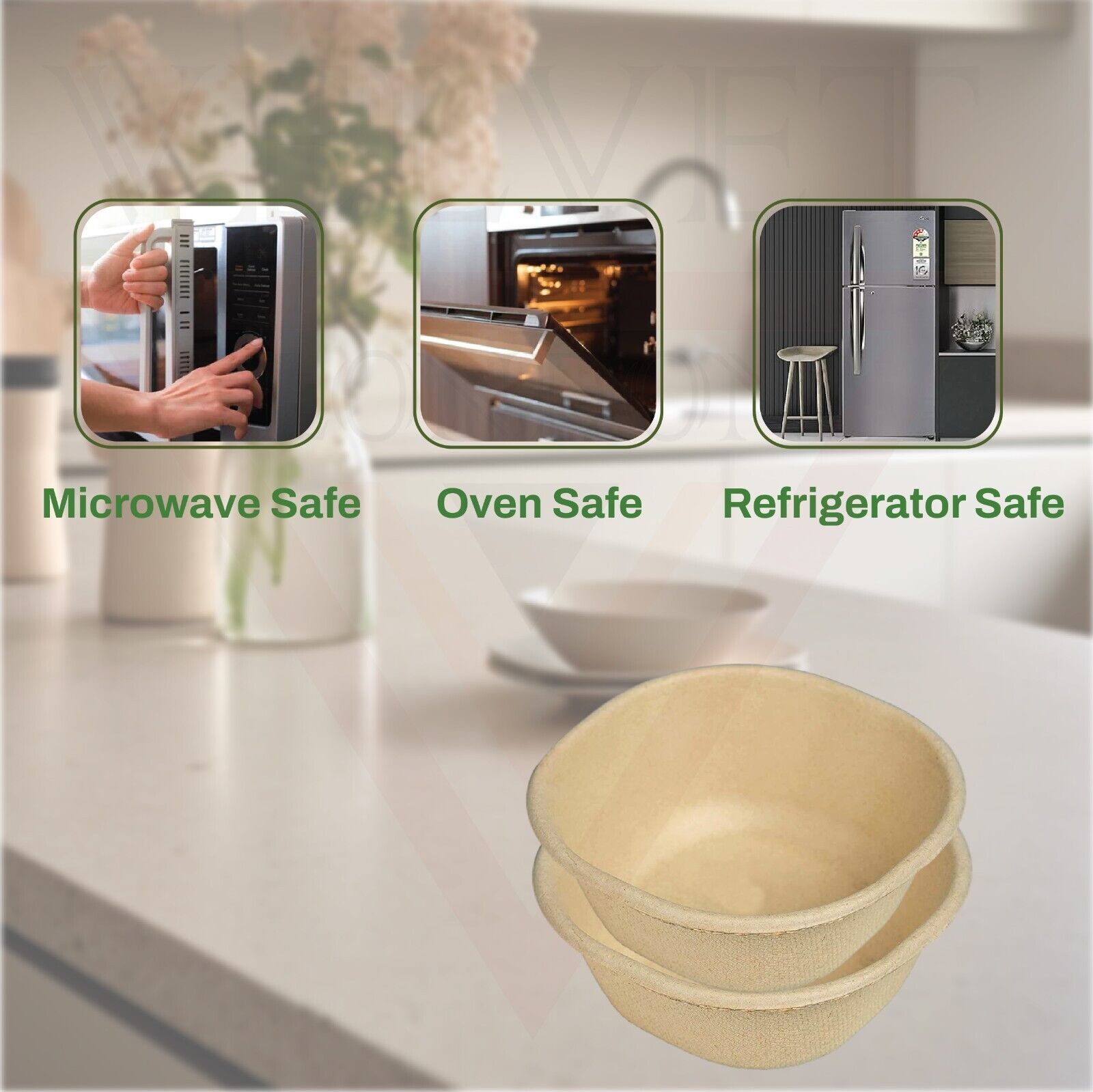 Paper Bowls Biodegradable Sugarcane Bagasse Party Bowls for Salad, Soup, Snacks