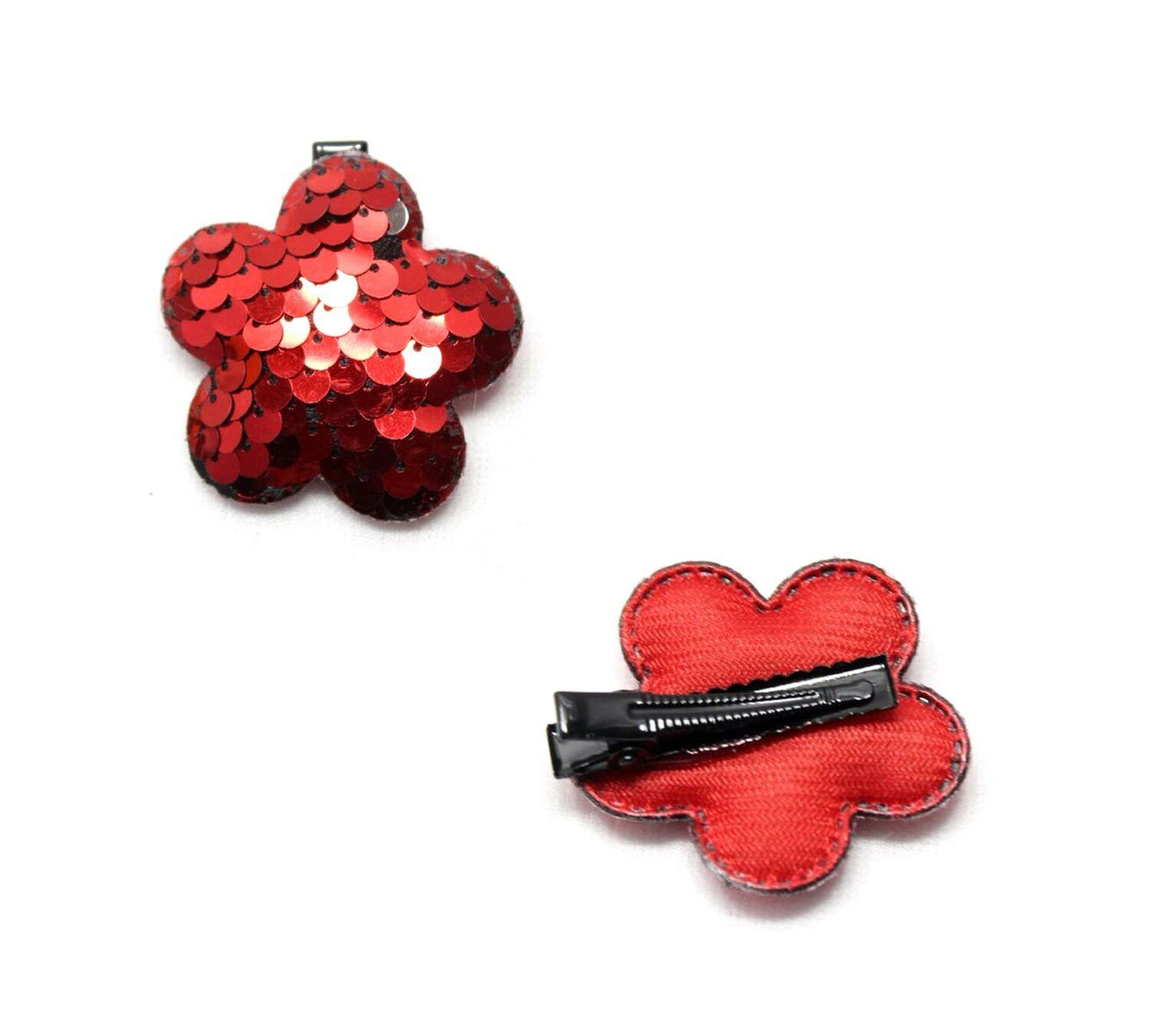 Flower Hairpins Cute Glitter Clips Metal Snap Barrettes Sparkly Hair Clips