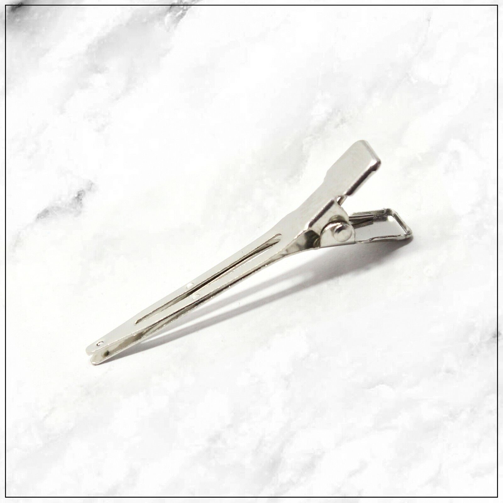 30pcs Silver Hair Crocodile Clip Metal Saloon Alligator Section Clip Barrette
