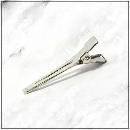 30pcs Silver Hair Crocodile Clip Metal Saloon Alligator Section Clip Barrette