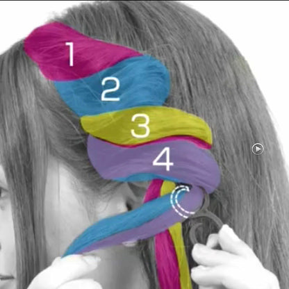 2pcs French Hair Braiding Tool Roller With Hook Twist Styling Bun Maker Clips