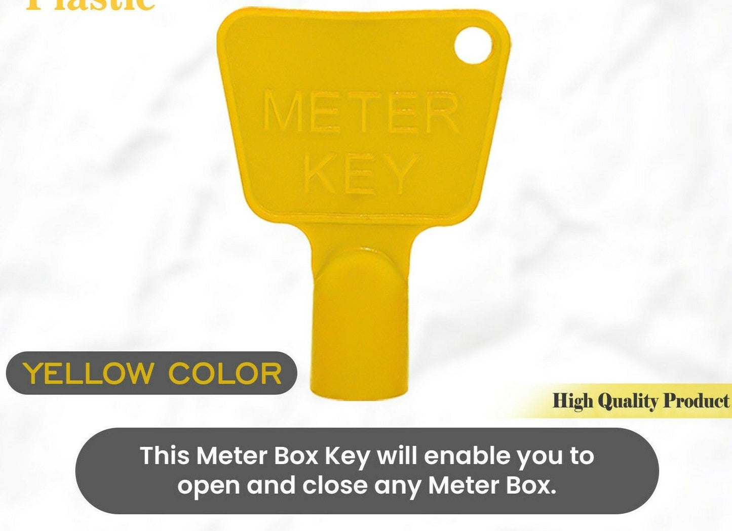 Meter Box Key Yellow Triangular Utility Plastic Meter Keys Cupboard Cabinet