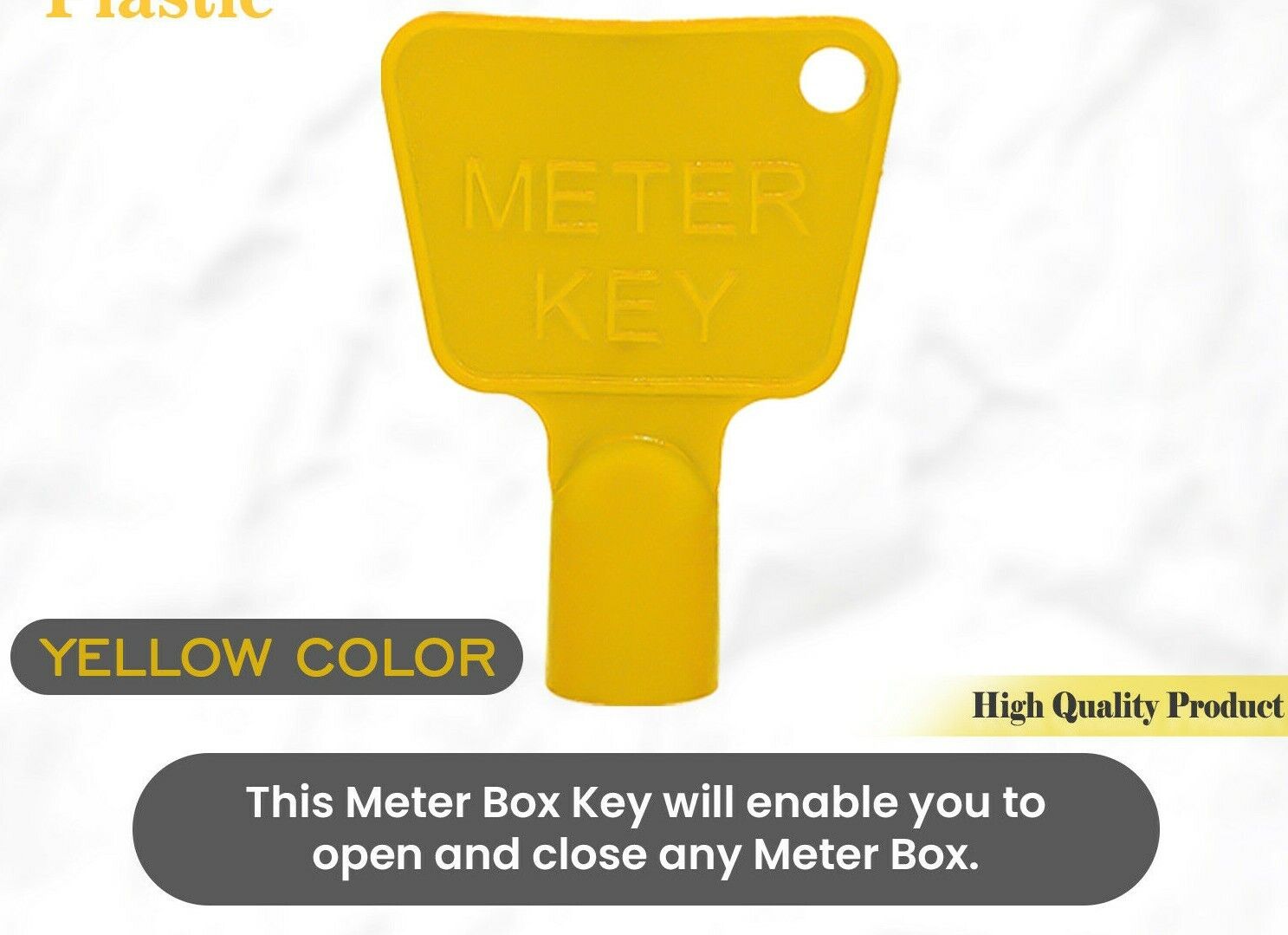 Meter Box Key Yellow Triangular Utility Plastic Meter Keys Cupboard Cabinet