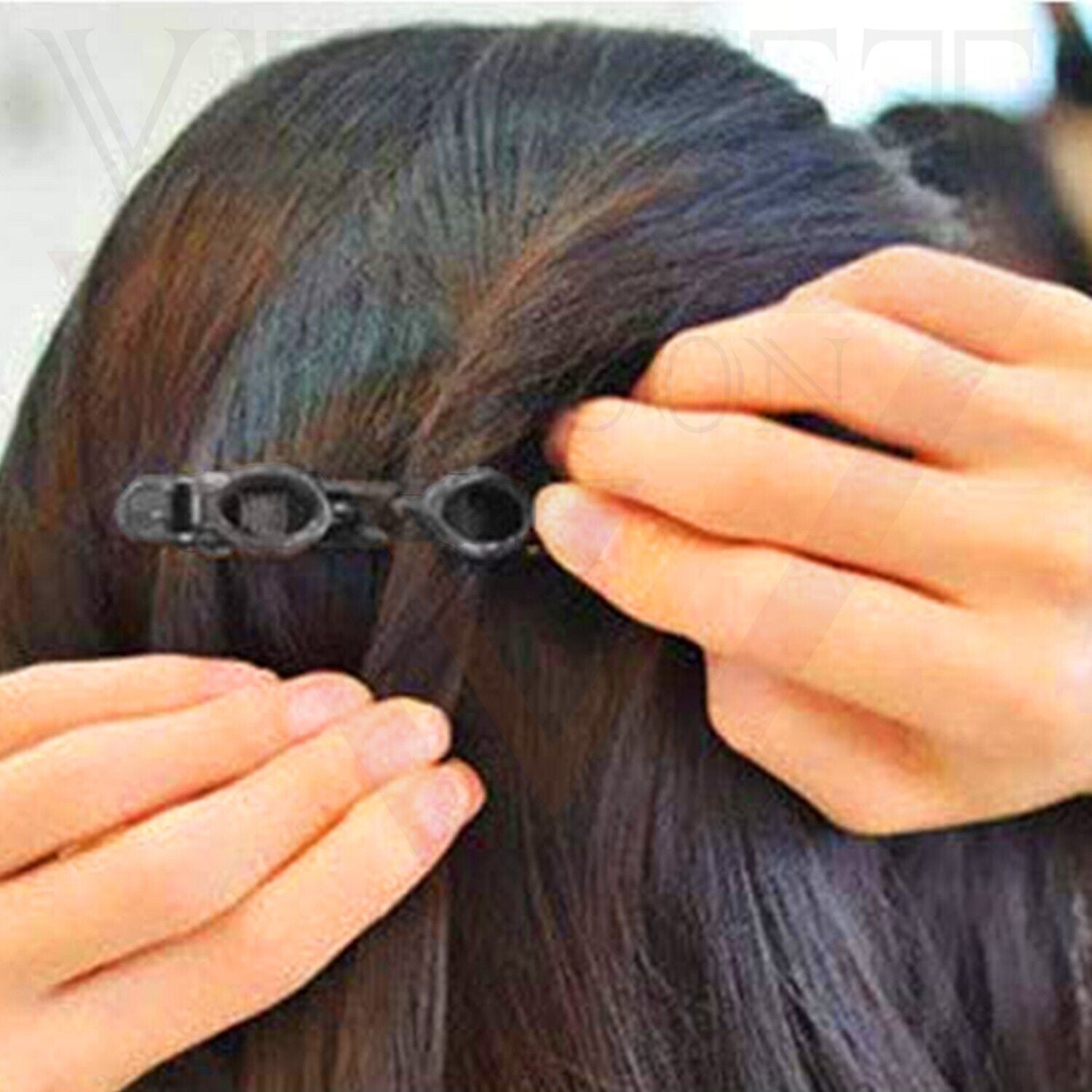 2x Hair Clips Pins Black Double Bangs Hairstyle Korean Style Hairdressing Tools