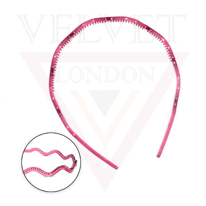 Wavey Hair Band Clear Hair Hoop With Teeth Comb Grip Headband Solid Headwears UK