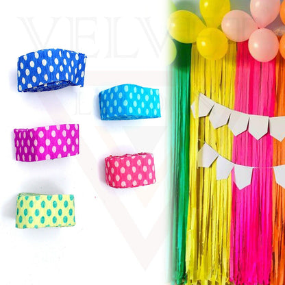 Crepe Paper Streamer Ribbon Decorations for Birthday Festival Party Celebration