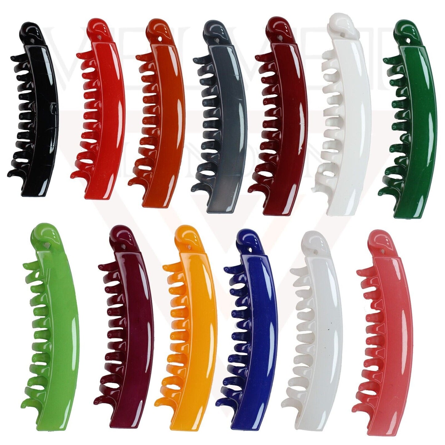 Banana Hair Clips Dark Square Barley Twist Fishtail Comb Ponytail Holder Grips