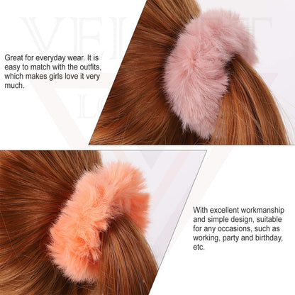 Faux Fur Hair Tie Rope Plush Hair Scrunchies Elastic Hair Bands Ponytail Holder