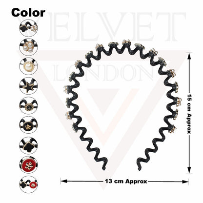 Non-slip Hair Band Flower Pearl Headwear Headband Diamond Hair Hoop New