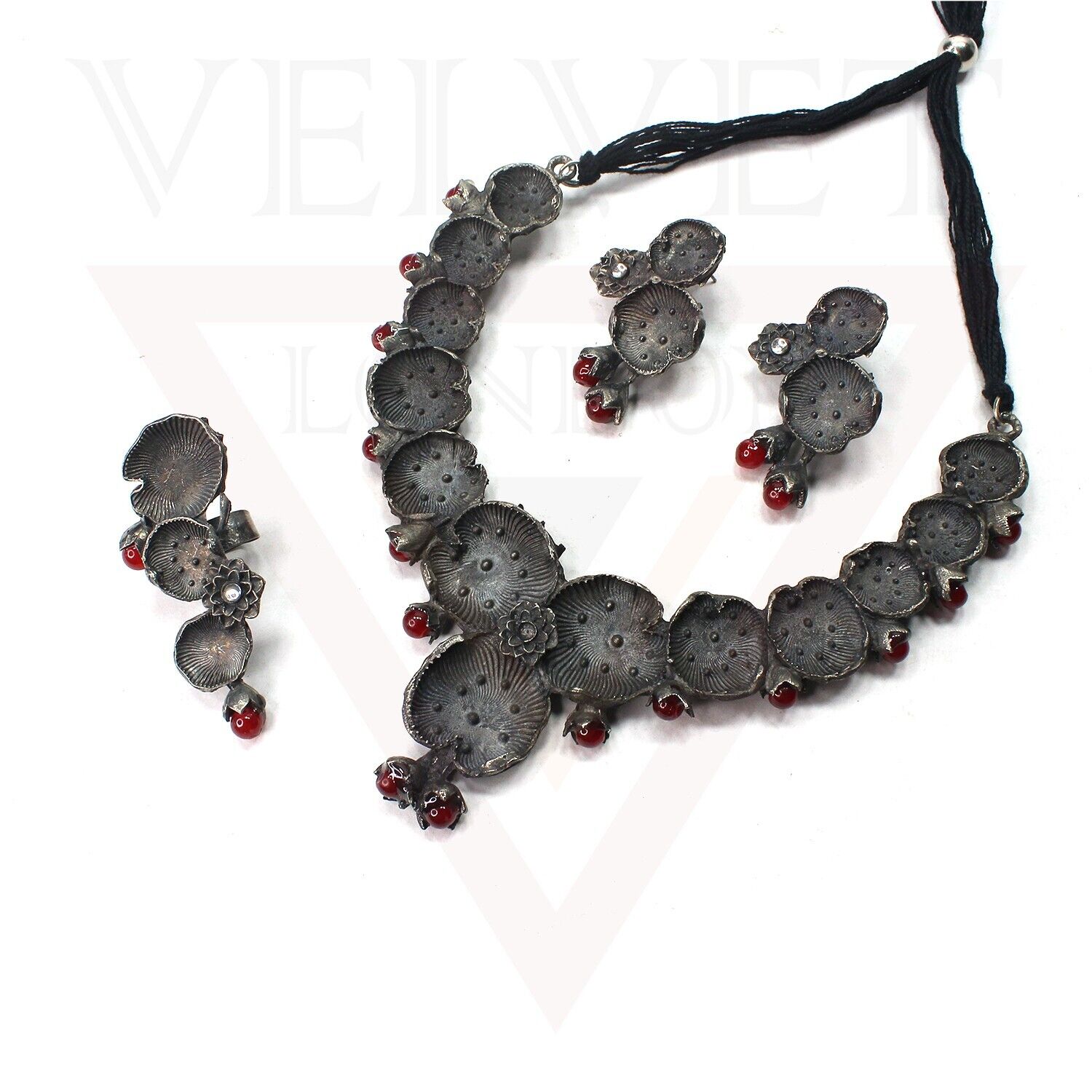 Jewellery Sets Antique Oxidized Traditional Boho Ethnic Necklace Earrings Ring