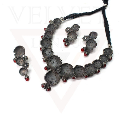 Jewellery Sets Antique Oxidized Traditional Boho Ethnic Necklace Earrings Ring