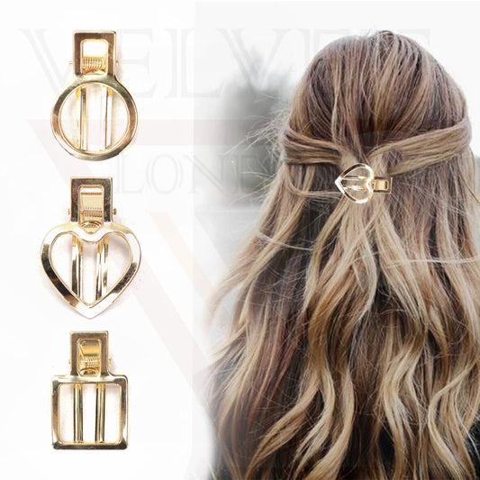 3pcs Hair Claw Clips Golden Metal Crocodile Grips Hair Slides Barrettes Clip