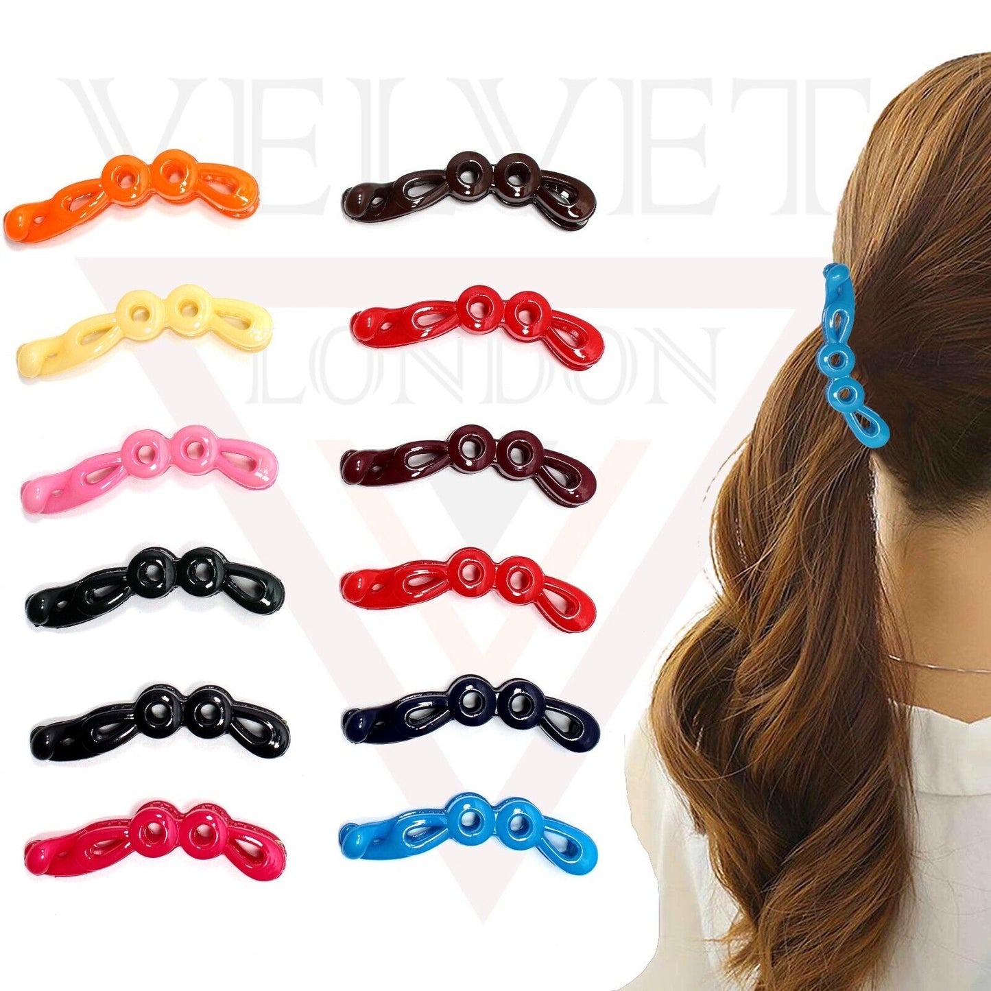 Twist Banana Hair Clip Barley French Glossy Fishtail Comb Ponytail Holder Pins