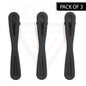 3pcs Black Hair Clips Metal Hairdressing Salon Duck Teeth Clips Crocodile Slide