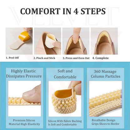 1 Pair Anti Slip Heel Grip Pads Loose Shoes Liner Cushions Foot Care Uk