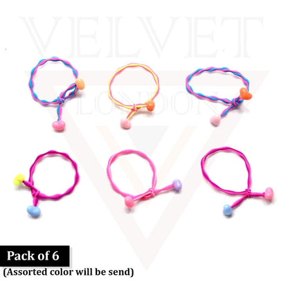 6x Hair Tie Bands Hair Ring Elastic Hair Bands Mini Children Rope Thin