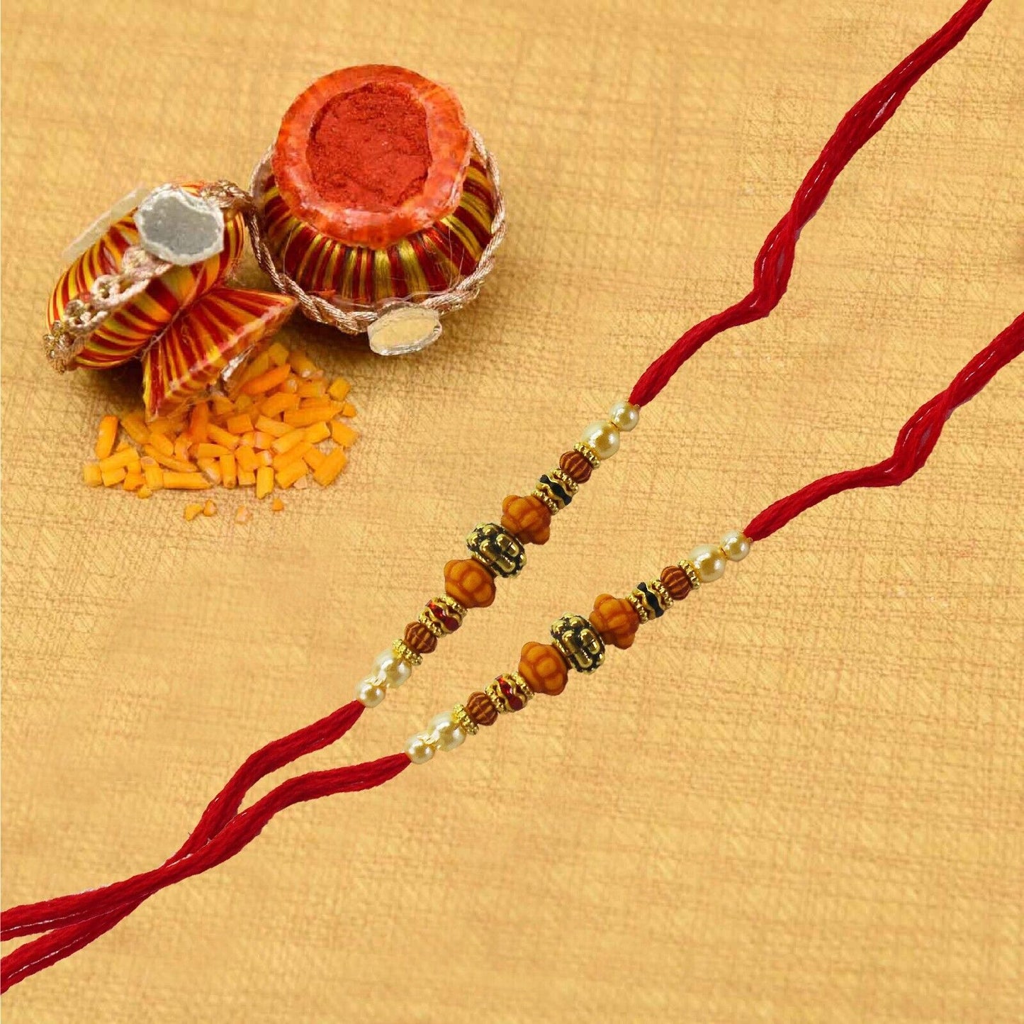 12Pc Set Rakhi Thread Bracelet Multicolour Bead Raksha Bandhan Rakhi for Brother