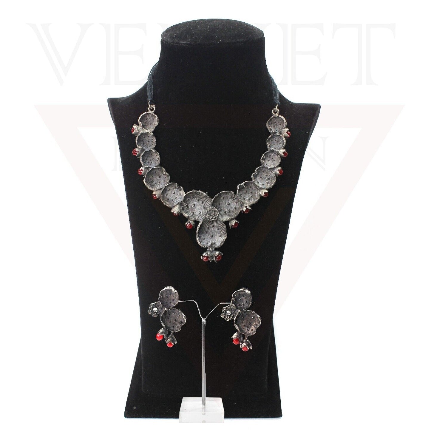Jewellery Sets Antique Oxidized Traditional Boho Ethnic Necklace Earrings Ring
