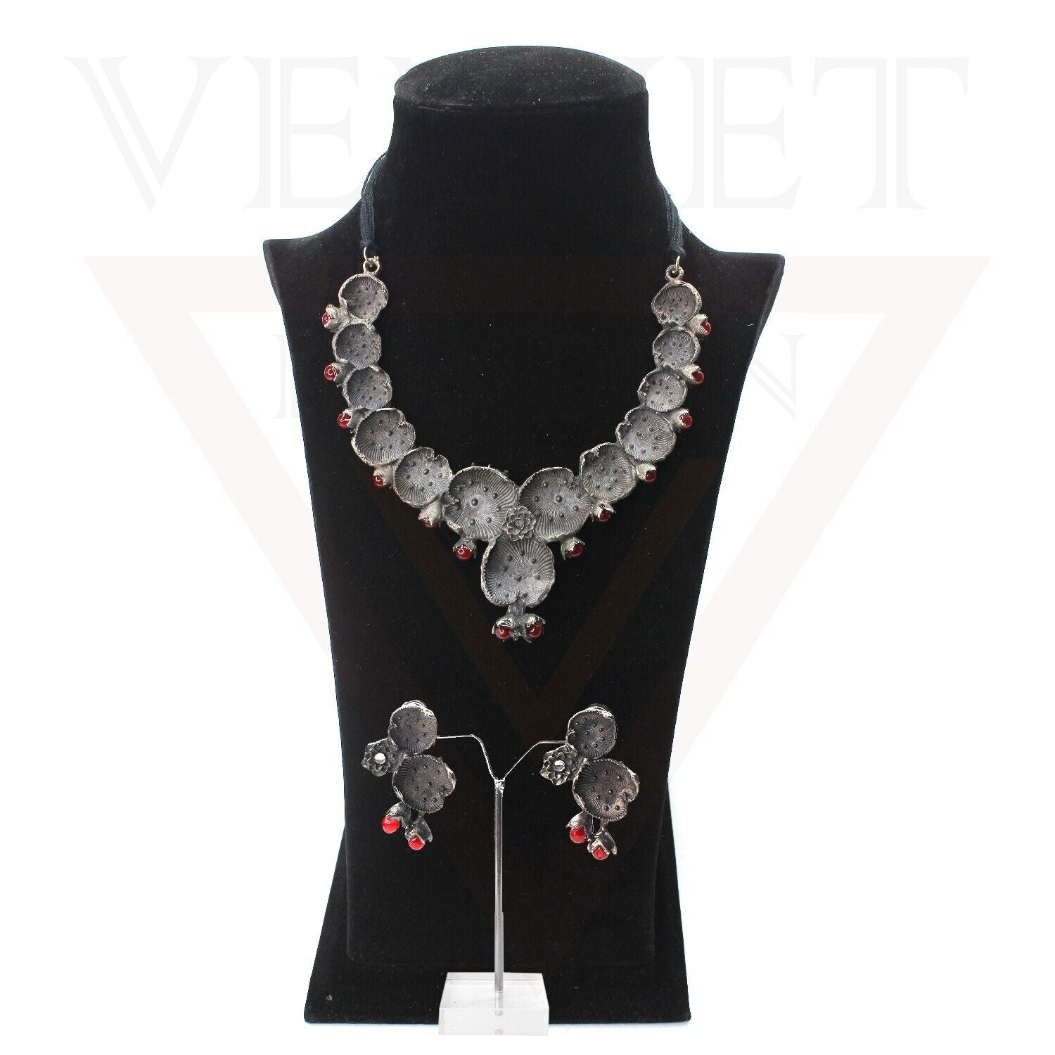 Jewellery Sets Antique Oxidized Traditional Boho Ethnic Necklace Earrings Ring
