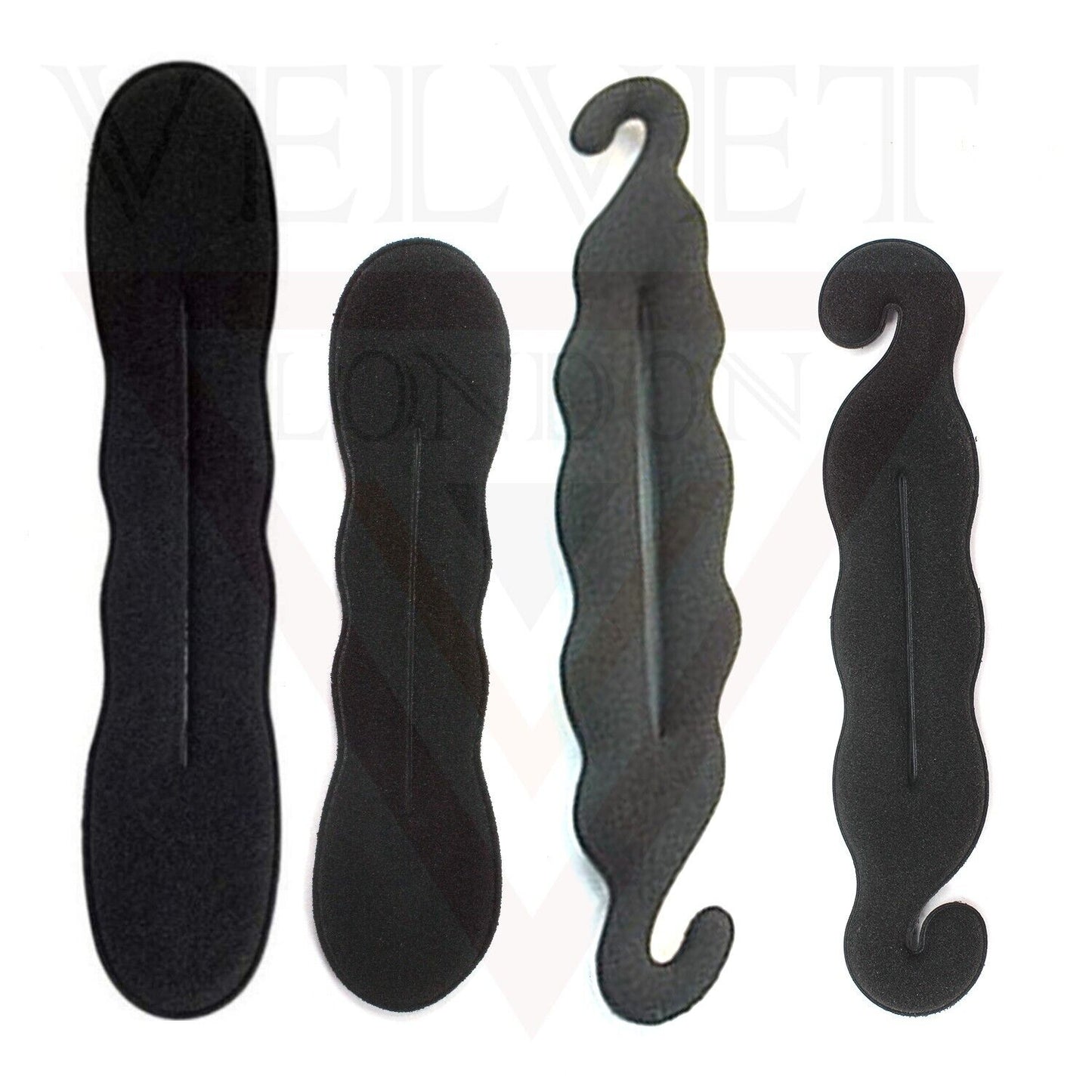 4x Hair Bun Maker Tool Black Foam Sponge French Magic Hair Bun Maker Roller Hook