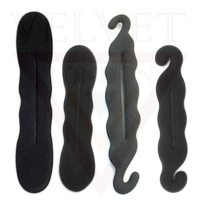 4x Hair Bun Maker Tool Black Foam Sponge French Magic Hair Bun Maker Roller Hook