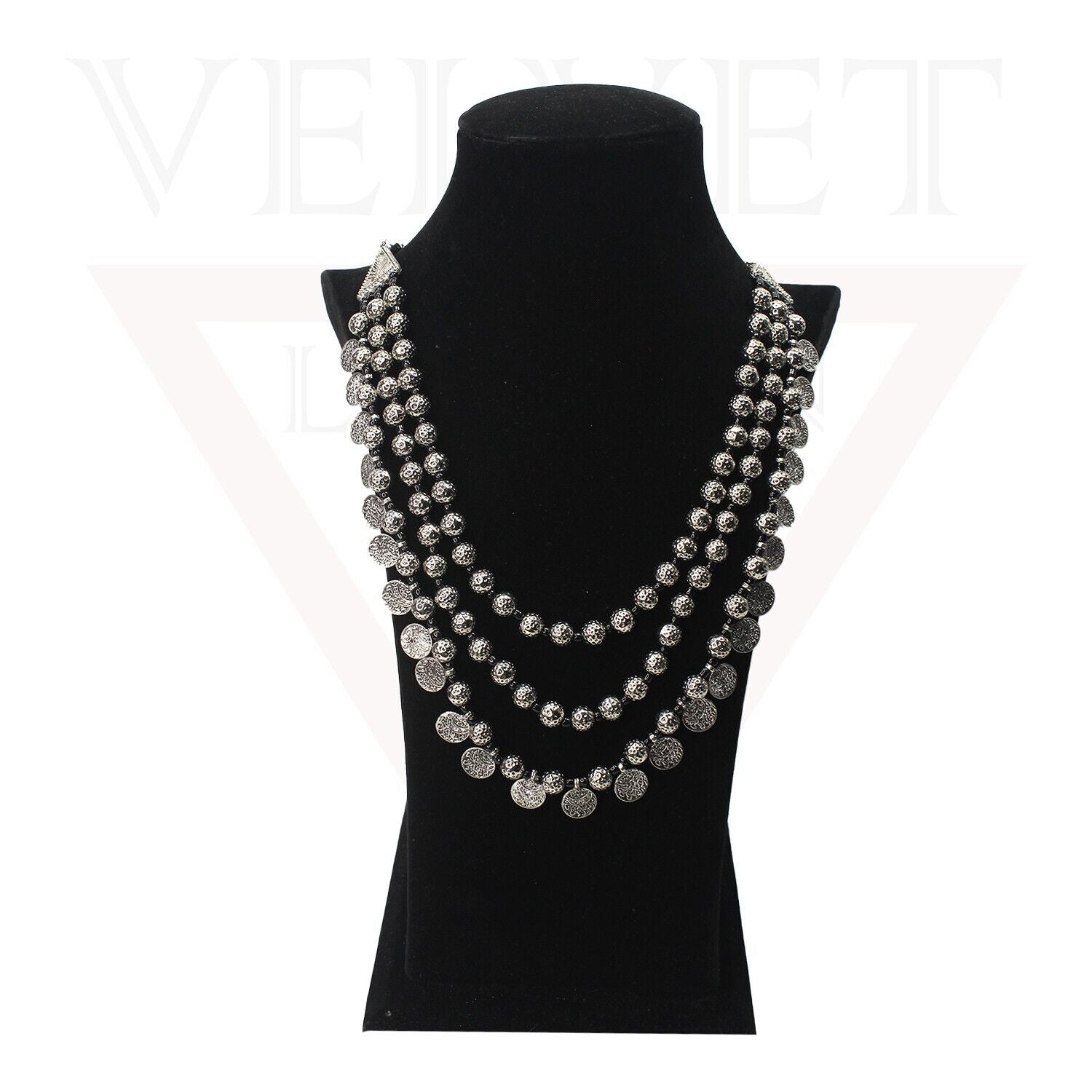 Multi Layer Necklace Beads Antique Oxidized Traditional Boho Choker Jewellery