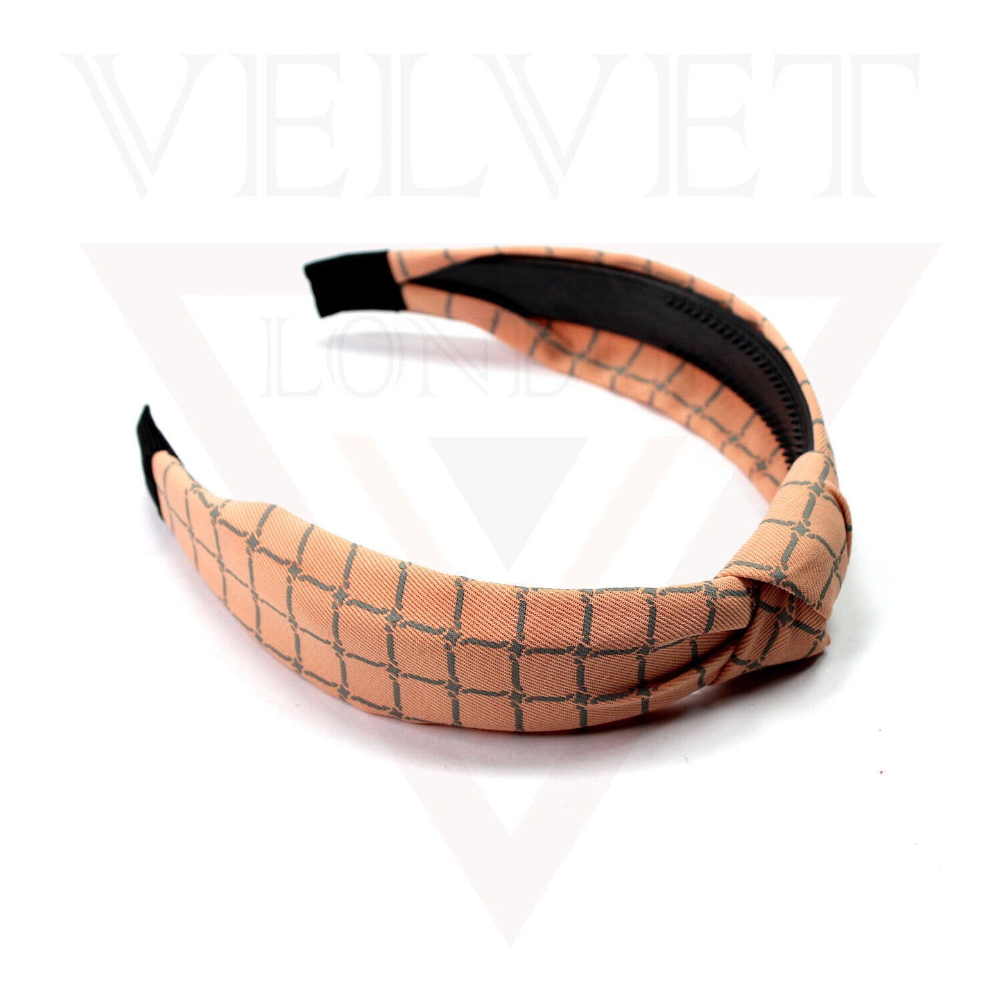 Chex Print Hair Hoop Fabric Hair Band Knot Headband Womens Hair Accessories