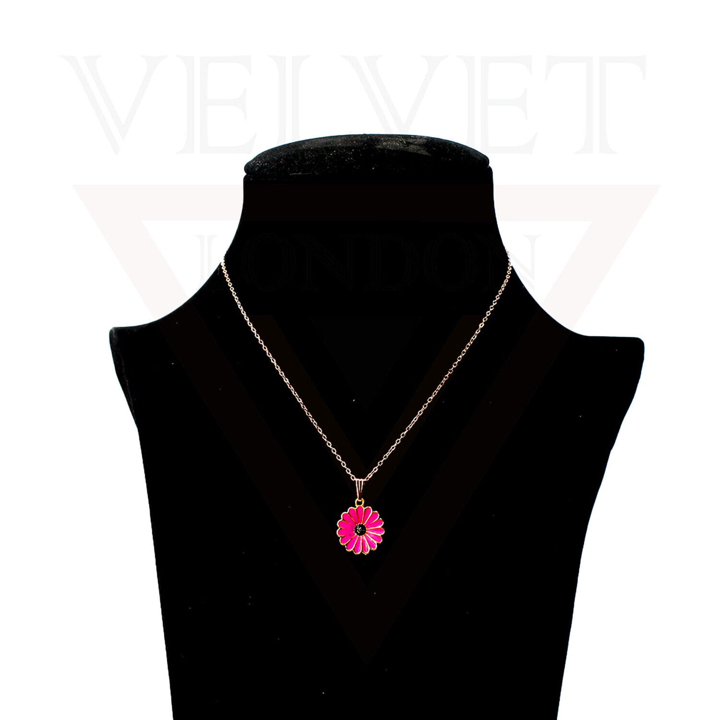 Pendant Necklace Small Colour Golden Sunflower Vintage Delicate Choker Chain