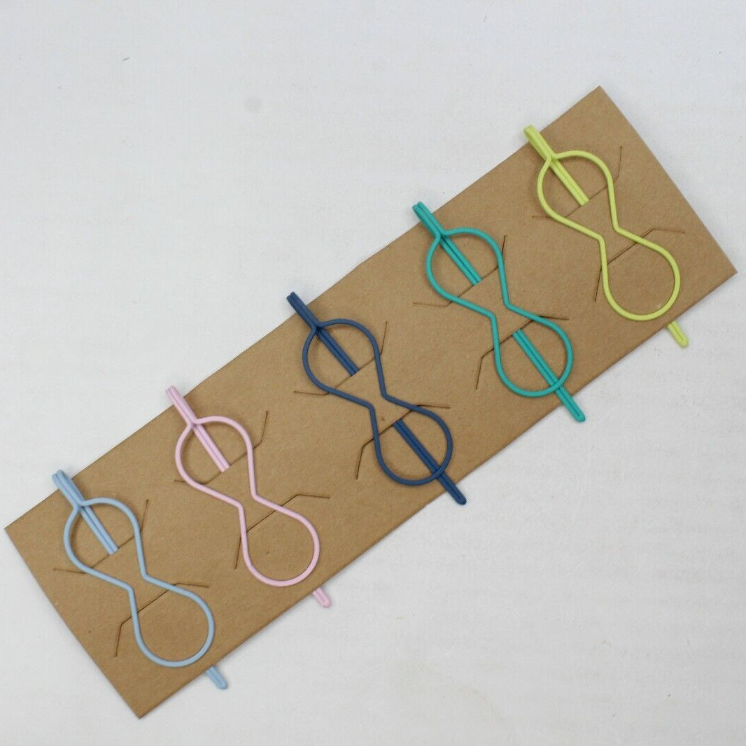 5x Hair Clips Pastel Hair Pins Set Geometric Girls Metal Colourful Bobby Grips