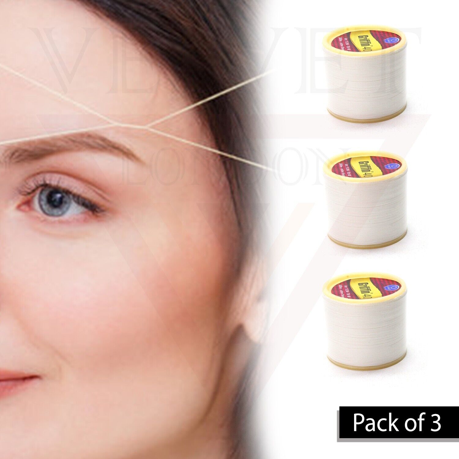 Griffin 40 Eyebrow Cotton Threading Threads Antiseptic Facial Hair Remover Body