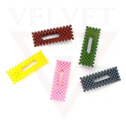 Pearl Hair Clips Plastic Rectangle Shape Hairpins Hair Barrettes Party Wedding