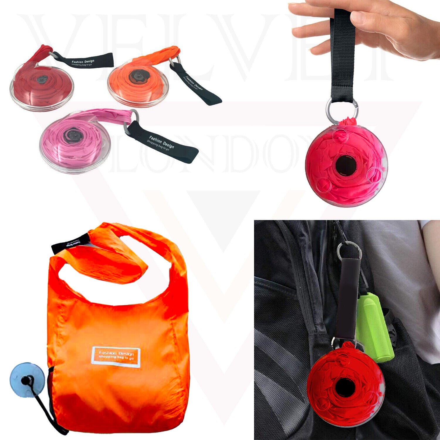 Shopping Bags Roll Up Shoulder Handbag Reusable Foldable Grocery Bags Washable
