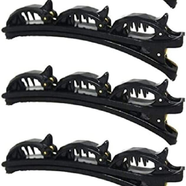 4Pcs Double Bangs Hairstyle Hair Twist Clip Black Hairpin Hairstyles Accessories