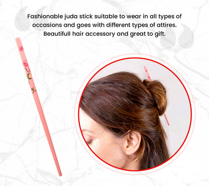 2x Wooden Unique Girls Bun Holder Japanese Style Floral Hair Wood Chopsticks