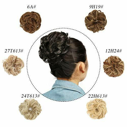 Curly Messy Bun Hair Piece Bobble Scrunchie Lady Natural Fake Hair Extensions