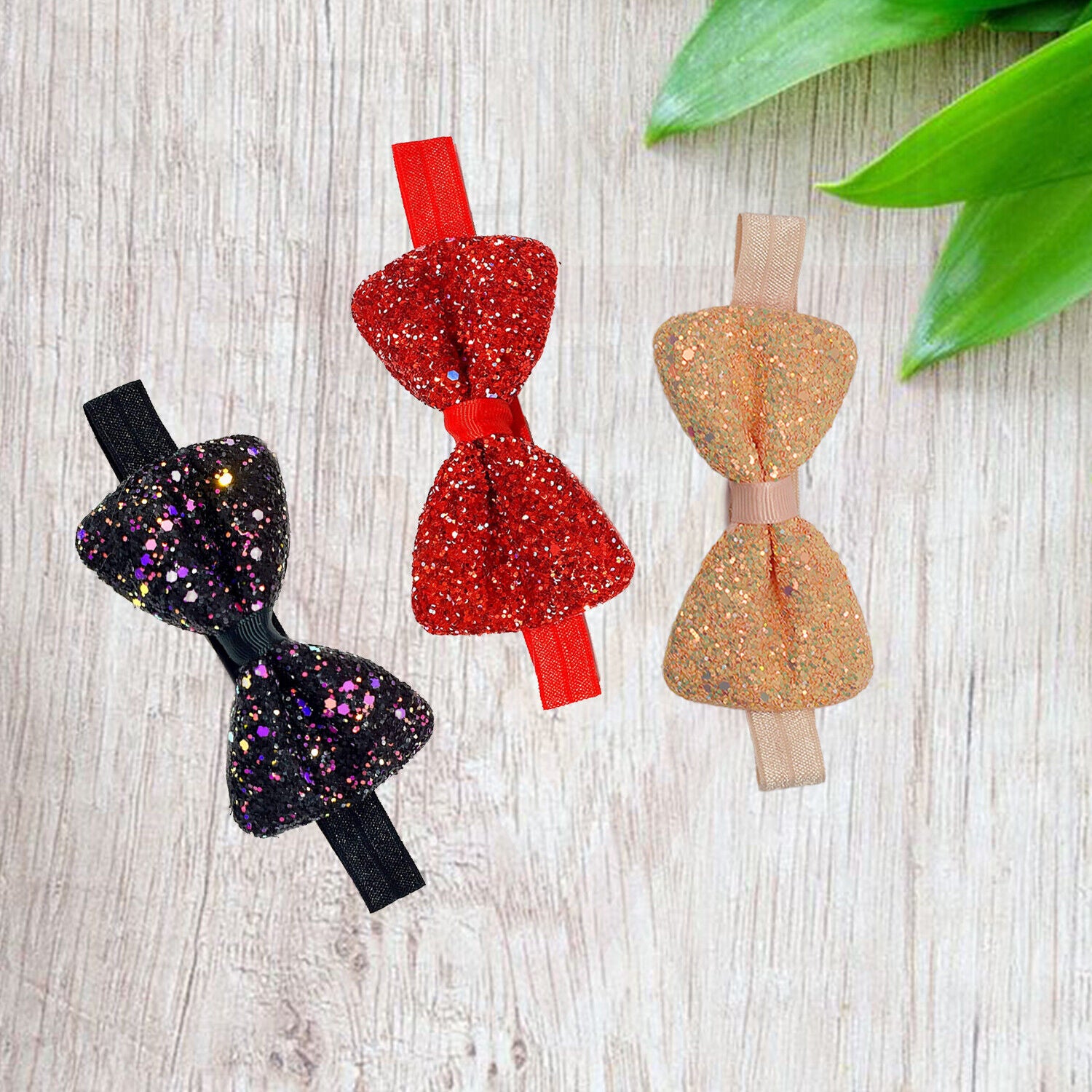 Baby Bow Headband Ribbon Elastic Hair Band Girl Headwear Bow Lace Band