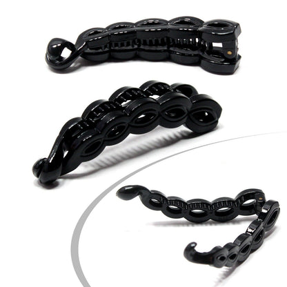 Twist Banana Hair Clip Glossy Claw Non-slip Fishtail Ponytail Holder French Clip