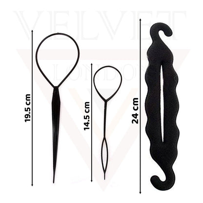 Black Hair Braid Topsy Tail Hair Styling French Hair Braiding Tool Bun Maker