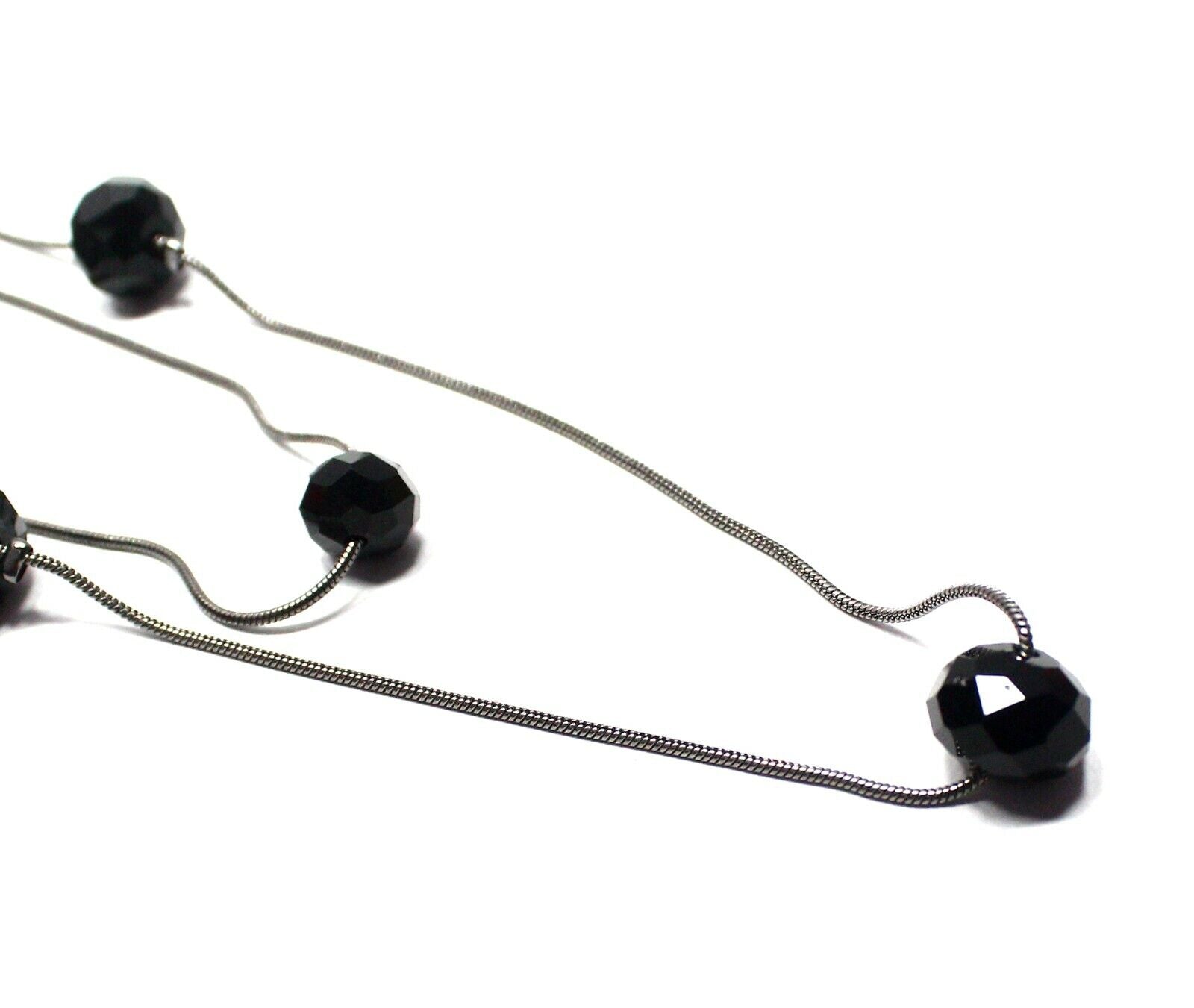 Black Breads Double Layered Long Chain Necklace Partywear Sweater Chain Gift