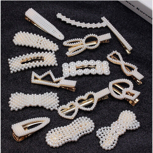 Pearl Hair Clips Pins Golden Hairpins Metal Diamond Hairdressing Crocodile Grips