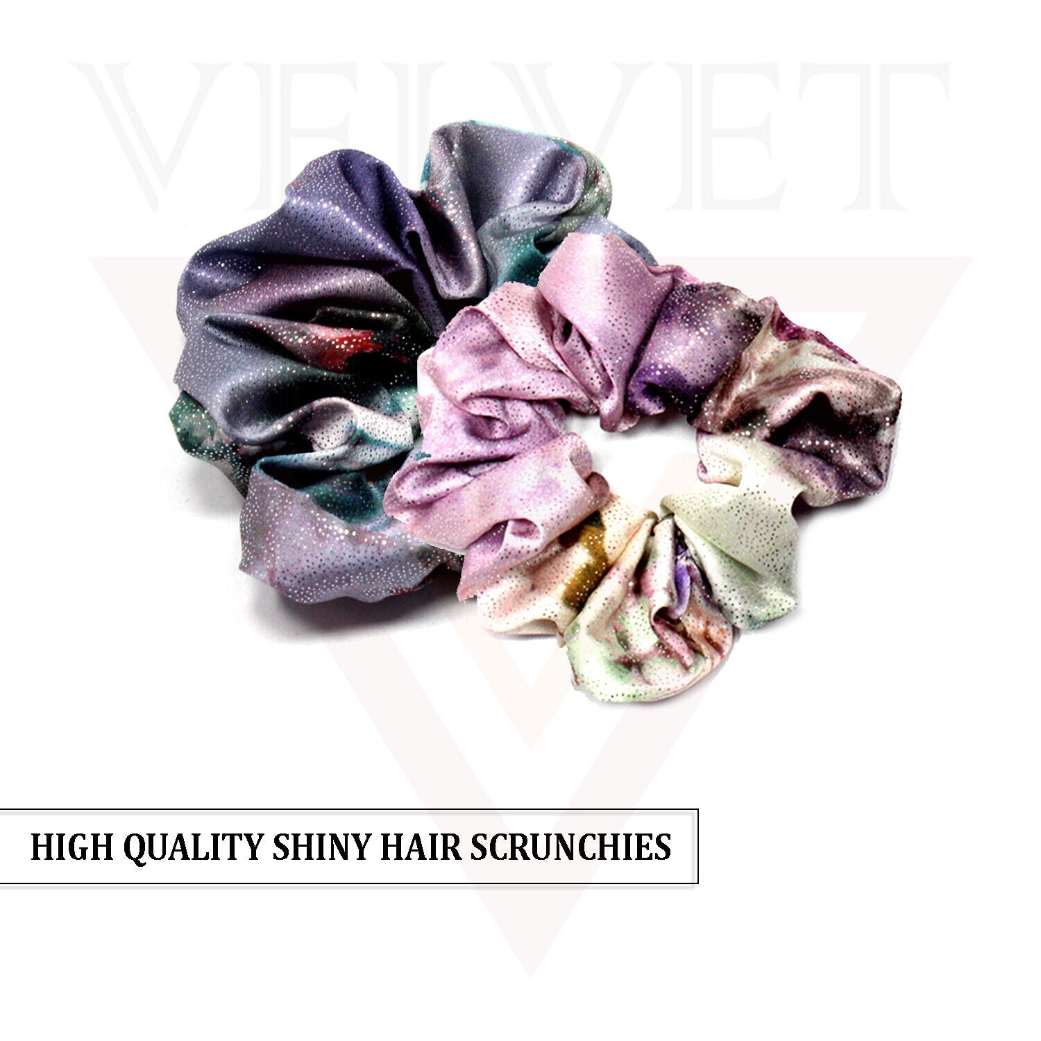 Girls Hair Scrunchies Elastic Ponytail Holder Hair Bobble Bands Shinny Headwear