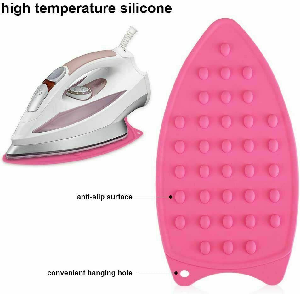 Pink Iron Silicone Hot Safety Rest Pad Ironing Board Heat Resistant Protector UK