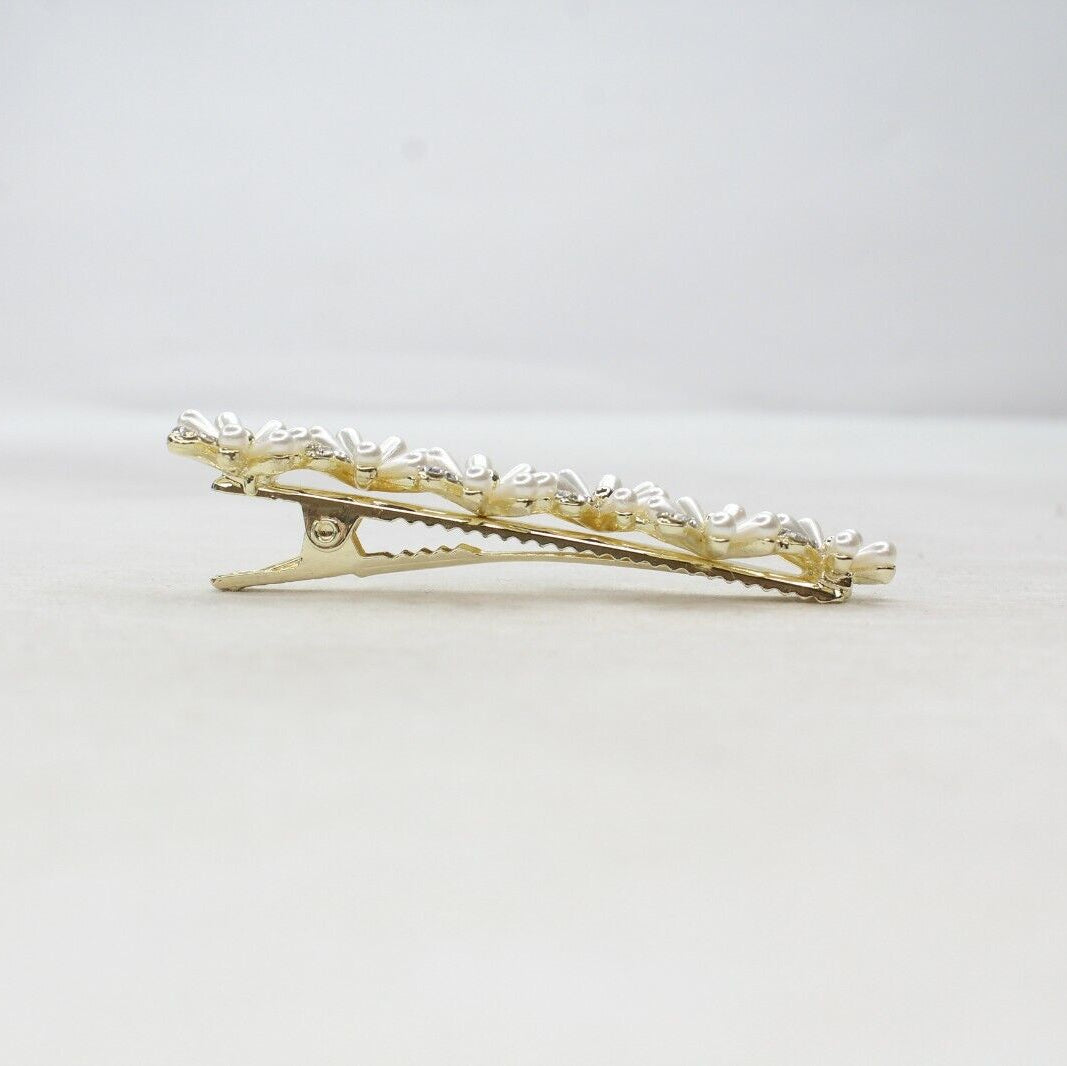 Pearl Hair Clips Pins Golden Hairpins Metal Diamond Hairdressing Crocodile Grips