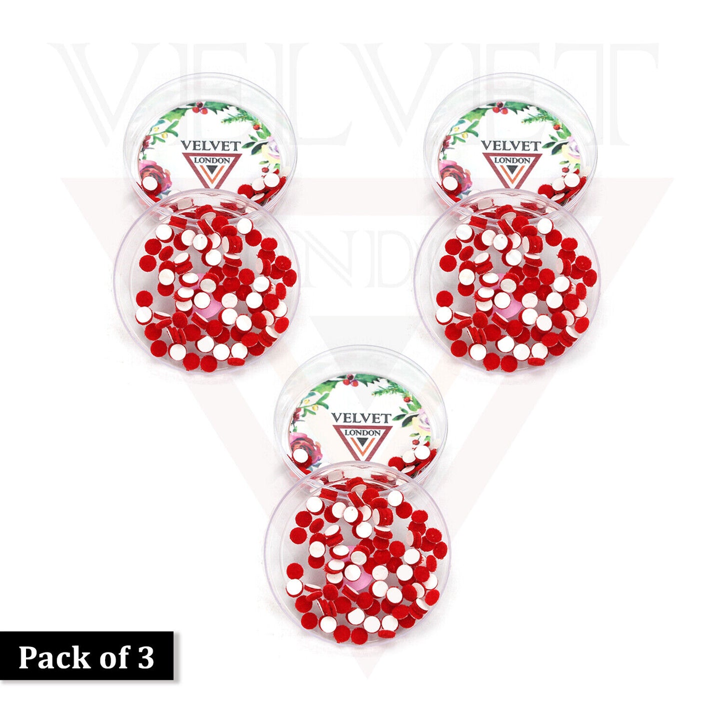 3x Red Round Bindi Indian Fore Head Sticker Wedding Party Tikka Chandla