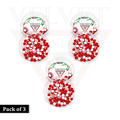 3x Red Round Bindi Indian Fore Head Sticker Wedding Party Tikka Chandla