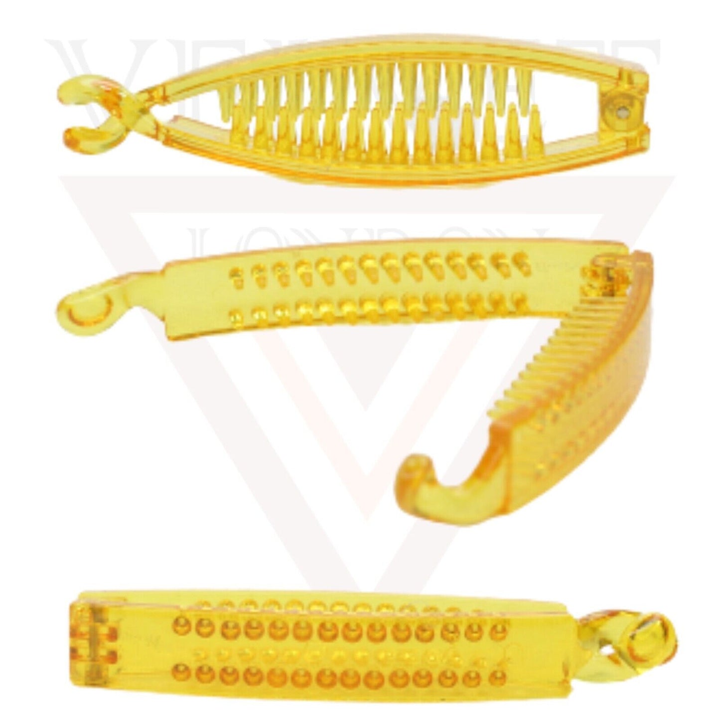Banana Clip Transparent Non-Slip Fishtail Ponytail Holder Hair Clips Clamp Comb
