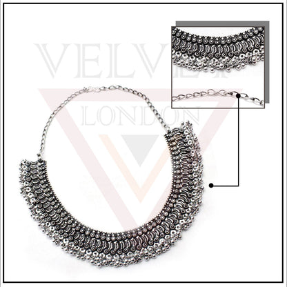 Tribal Antique German Silver Oxidized Traditional Necklace Boho Choker Ethnic UK