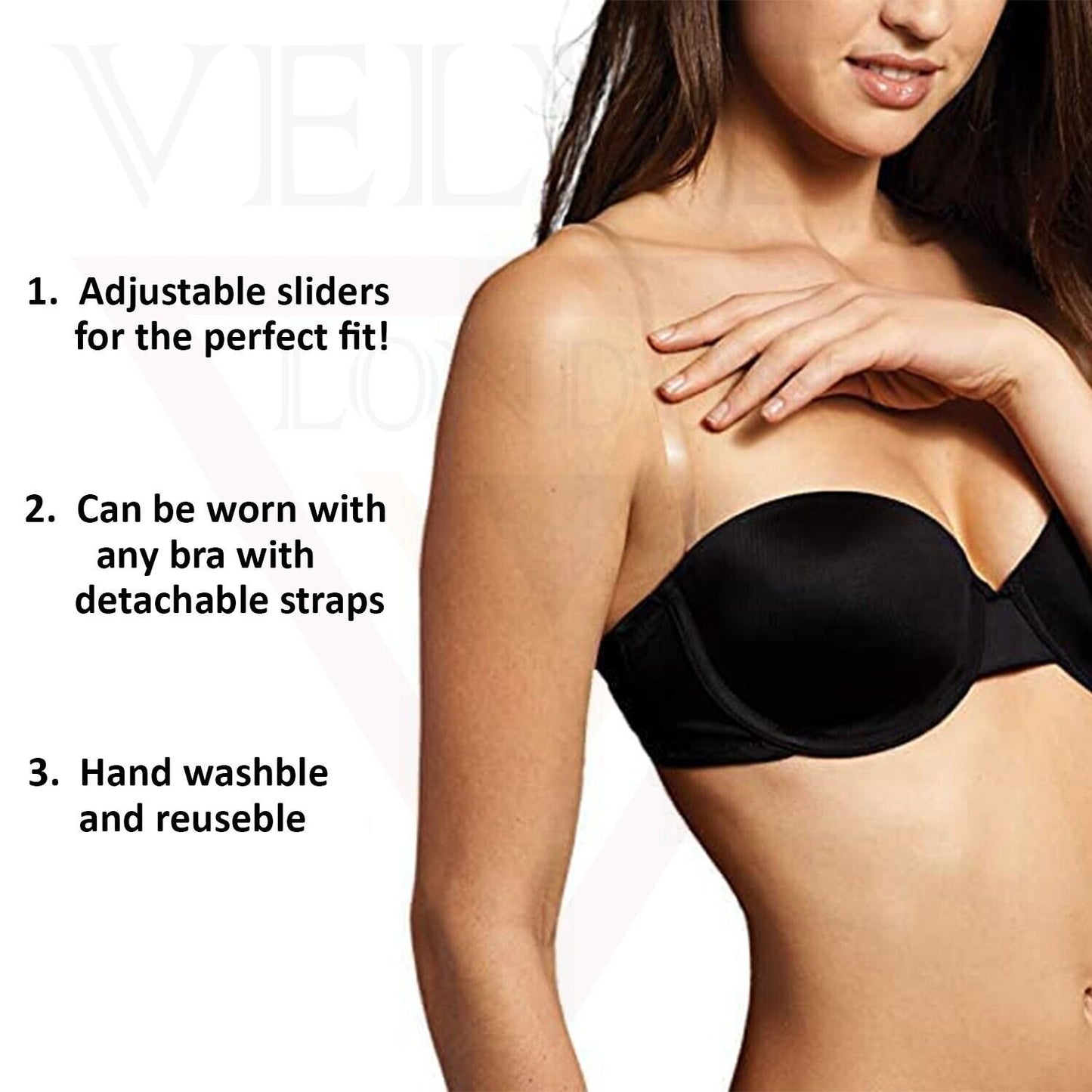 Non-Slip Invisible Clear Bra Straps ransparent Replacement Bra Shoulder Straps